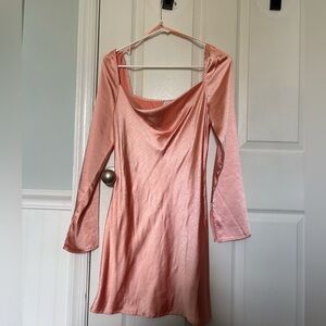 Elegant Pink Satin Dress